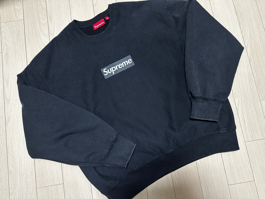 슈프림 워시드 박스 로고 크루넥 블랙 - 25SS 상품이미지1