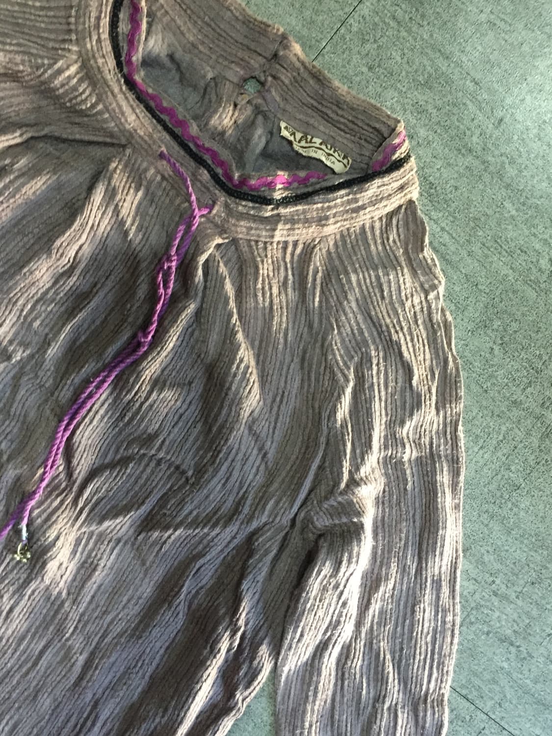 인도 Malaika 하구미모리걸 보헤미안할메카지 테슬 니트스웨터 퍼플 상품이미지3