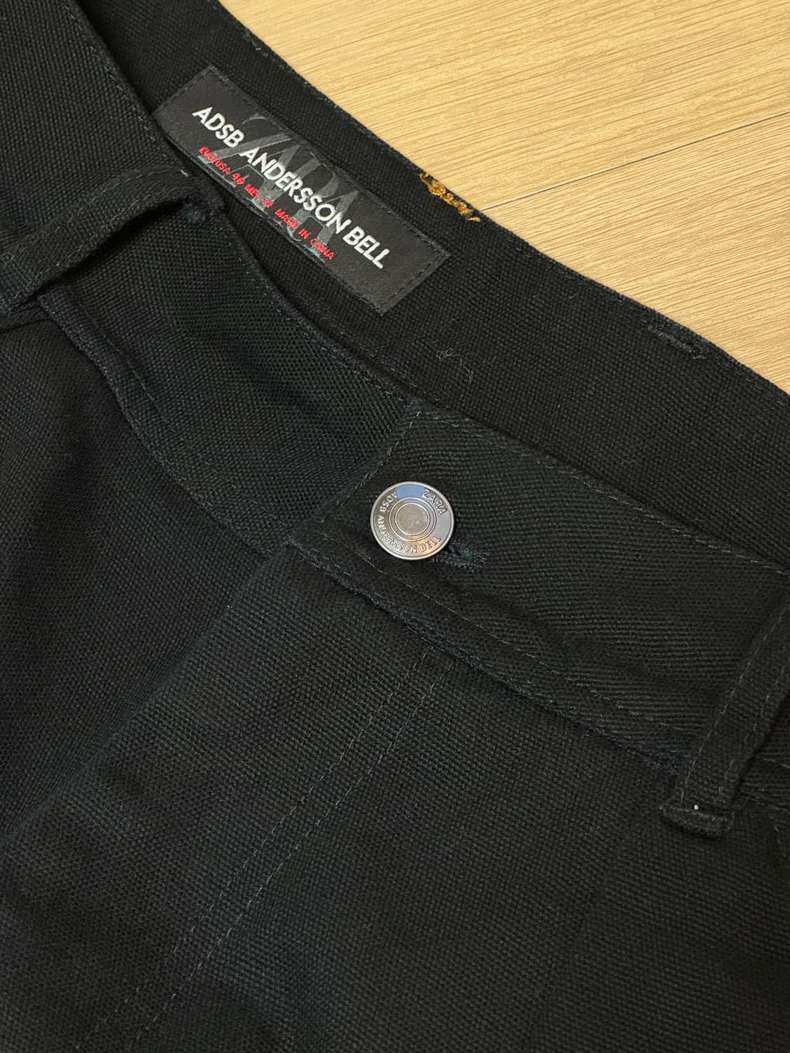 [40] 앤더슨벨 x 자라 릴렉스드 핏 스터드 팬츠 블랙 상품이미지5