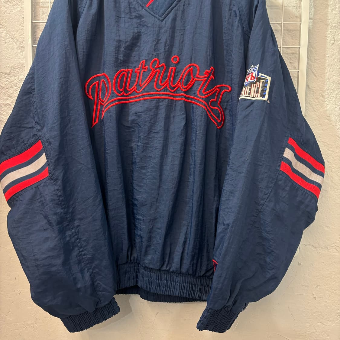 90s 프로 플레이어 올드스쿨 뉴잉글랜드 패트리어츠 웜업 M 상품이미지4