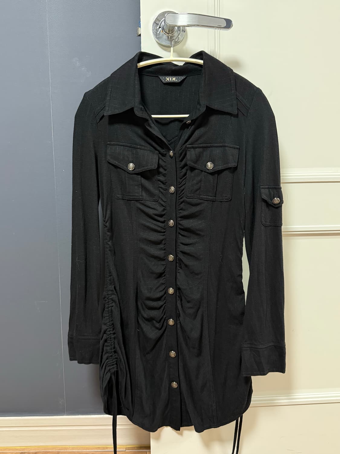 셔링 셔츠원피스 상품이미지1