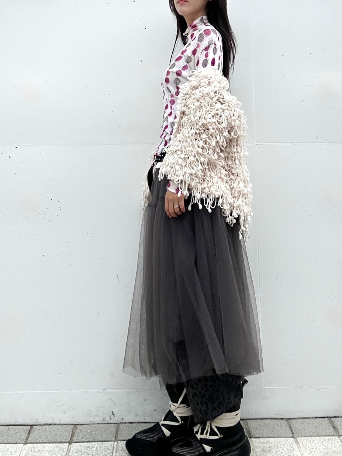 Pompom warm open cardigan / ivory 상품이미지3