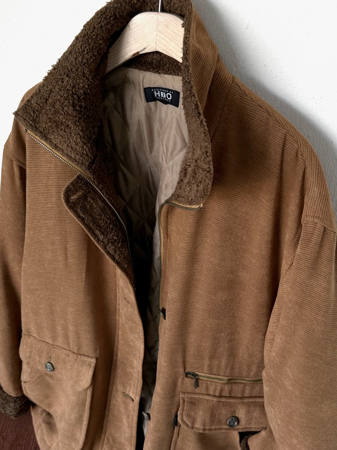 Cord fabric stand collar utility mid coa 상품이미지1