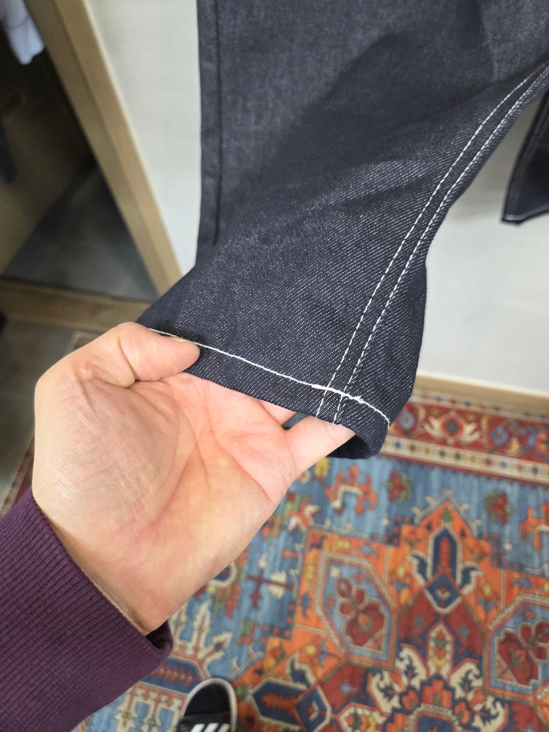 데케트 투턱 와이드 진청 데님팬츠 28 상품이미지6