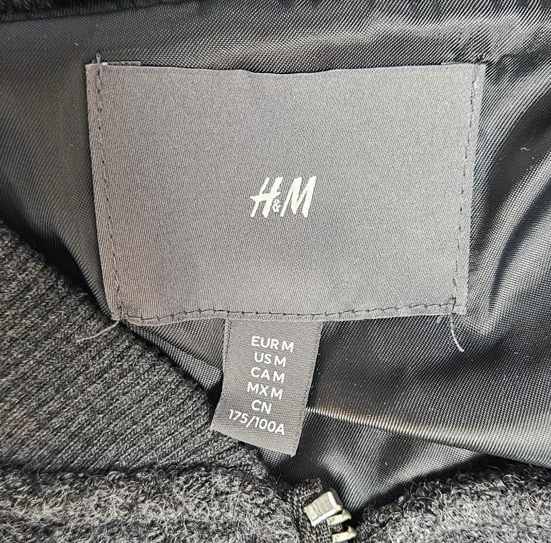 H&M 모직 블루종 그레이 차콜 봄버 자켓  상품이미지2