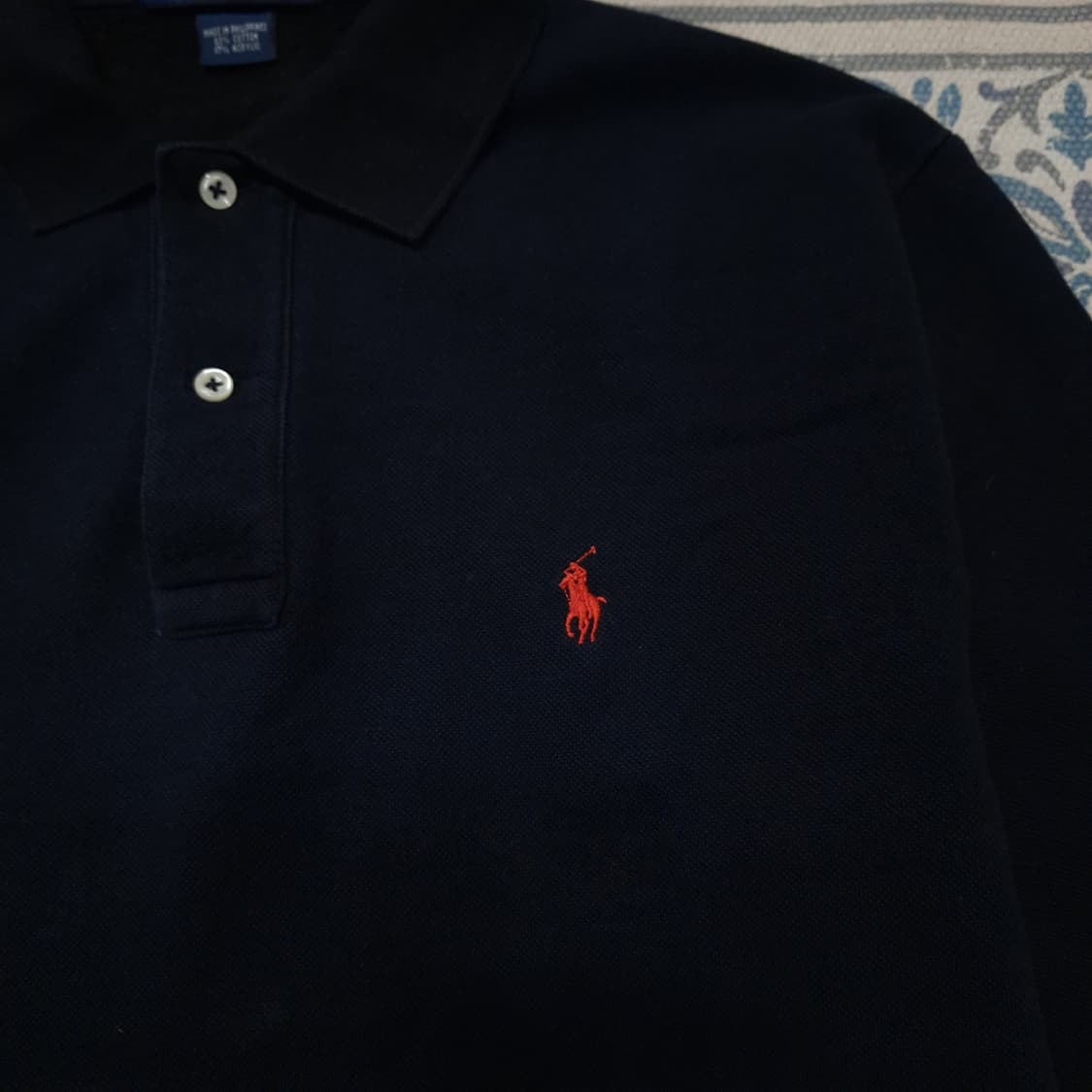 폴로랄프로렌 네이비 레드포니 아메카지 카라넥 코튼블렌드 긴팔 롱슬리브 상품이미지5