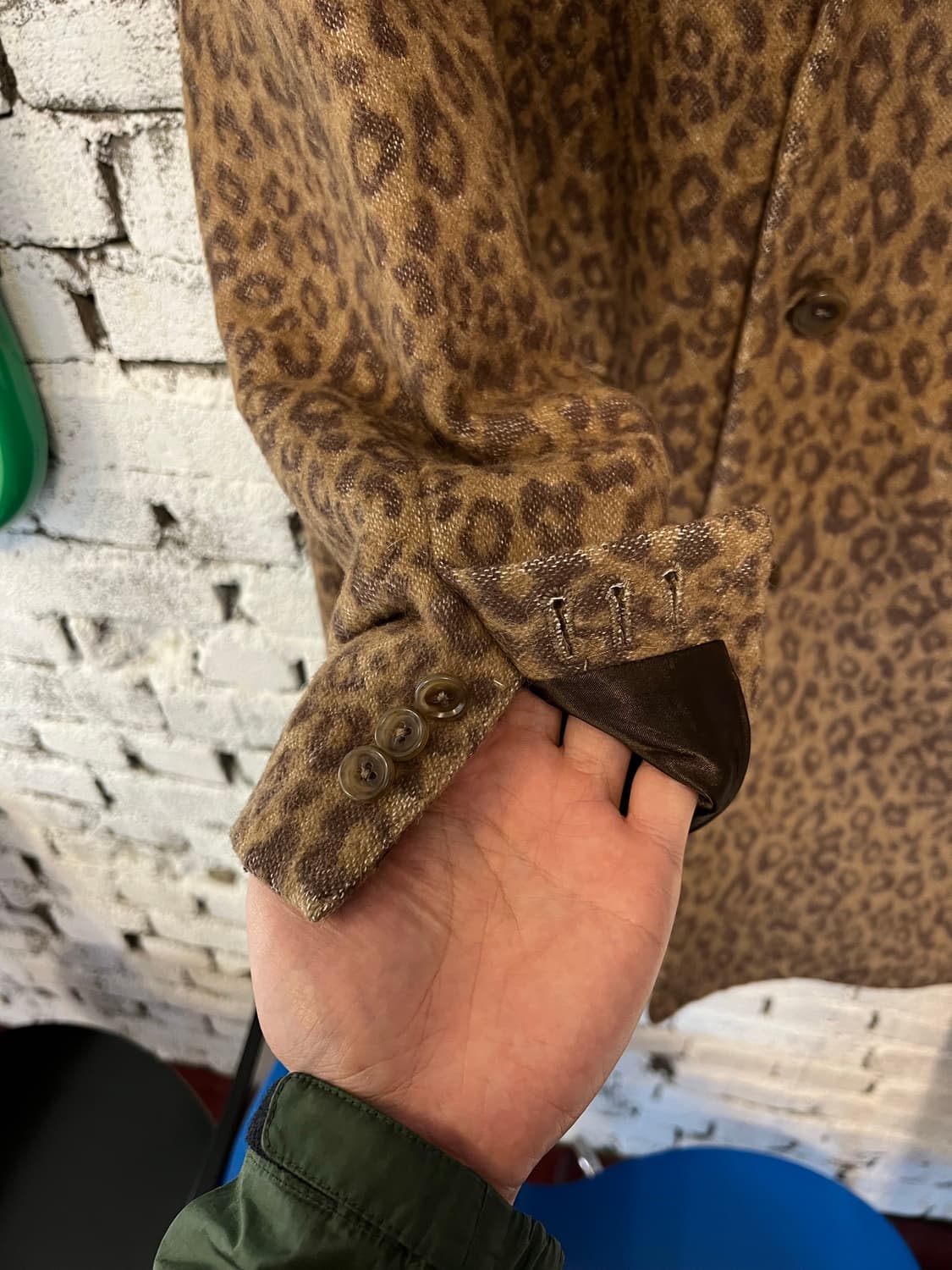 아메리칸 렉 시 레오파드 싱글 울 코트 상품이미지4