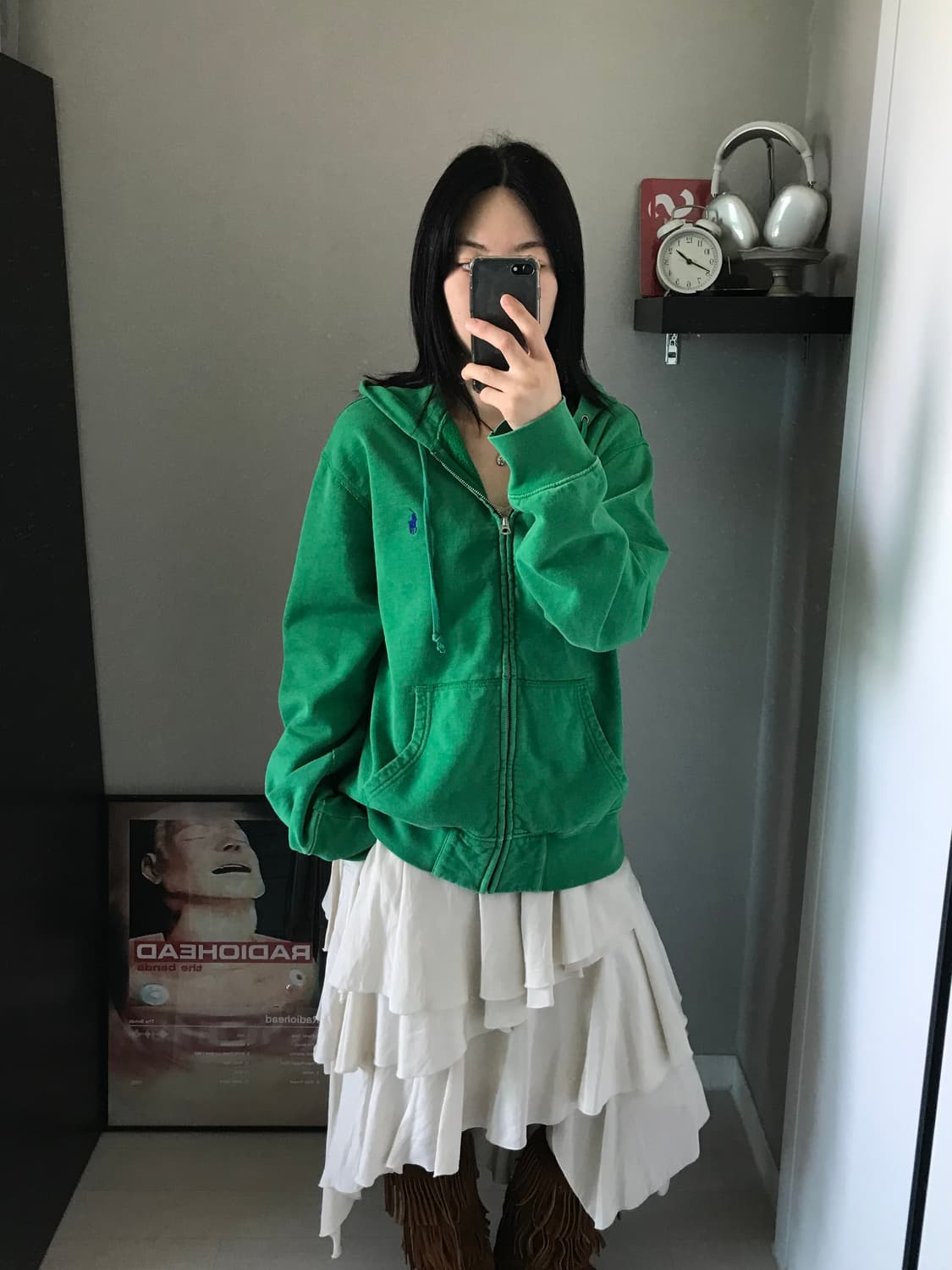 폴로 랄프로렌 포니로고 그린 후드집업  상품이미지3