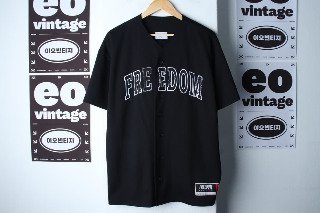 (XL-2XL) 프리덤에슬레틱 반팔 티셔츠 베이스볼져지 블랙-H33600 상품이미지2