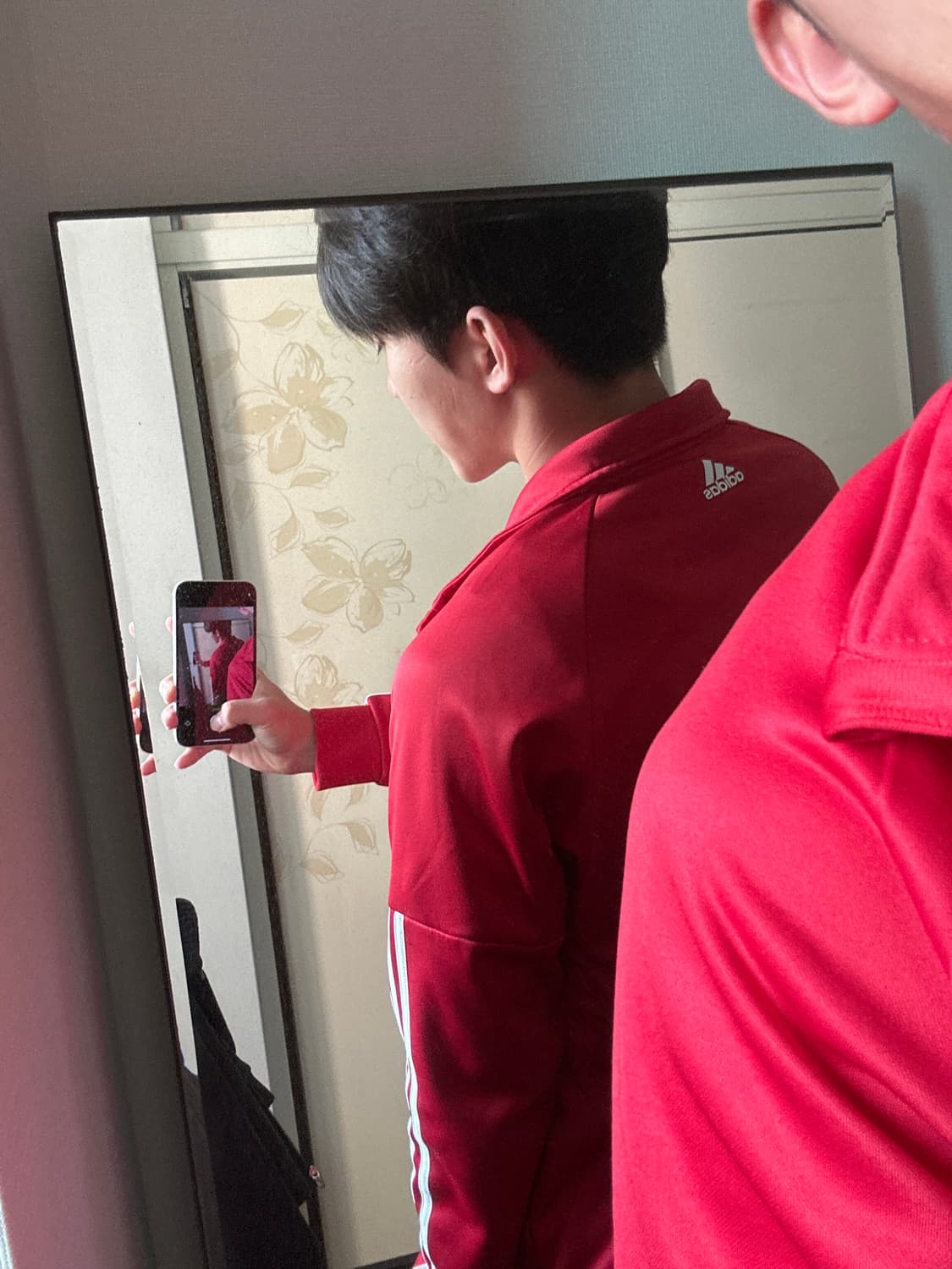 아디다스 스포츠 빨강 져지 집업 상품이미지1