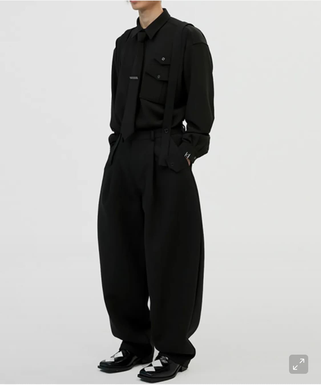 suspender balloon pants(black) 상품이미지5