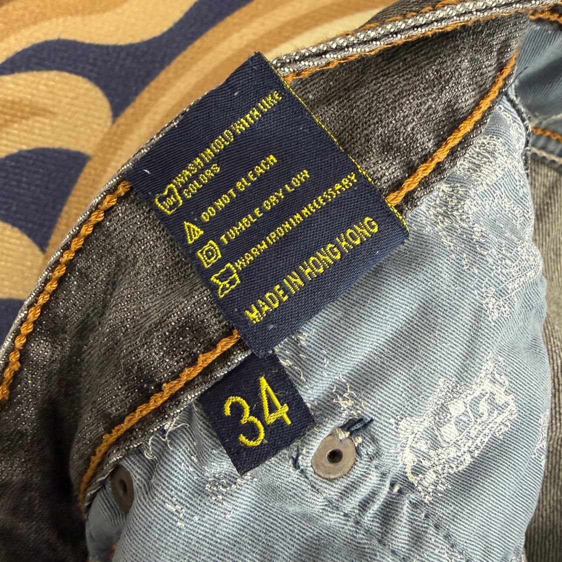 (34) GIORGIO& AMBER 올드스쿨 흑청 데님팬츠 상품이미지6