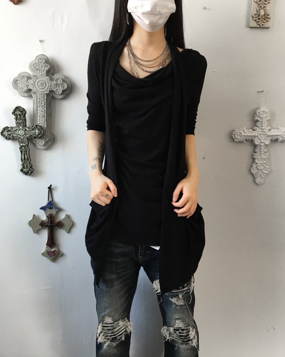 Drape layered point sleeve 상품이미지6