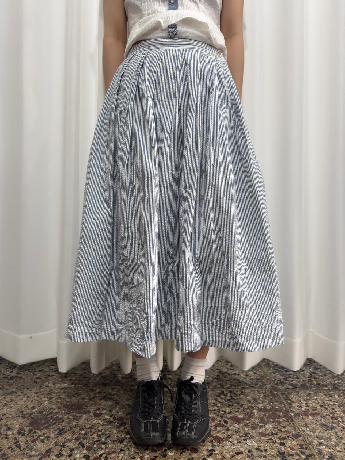non non stripe pleats skirt 상품이미지3