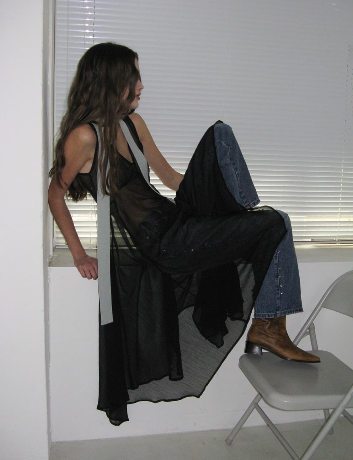 파티멘토 쉬어 레이어드 원피스 블랙 M 새상품 상품이미지2