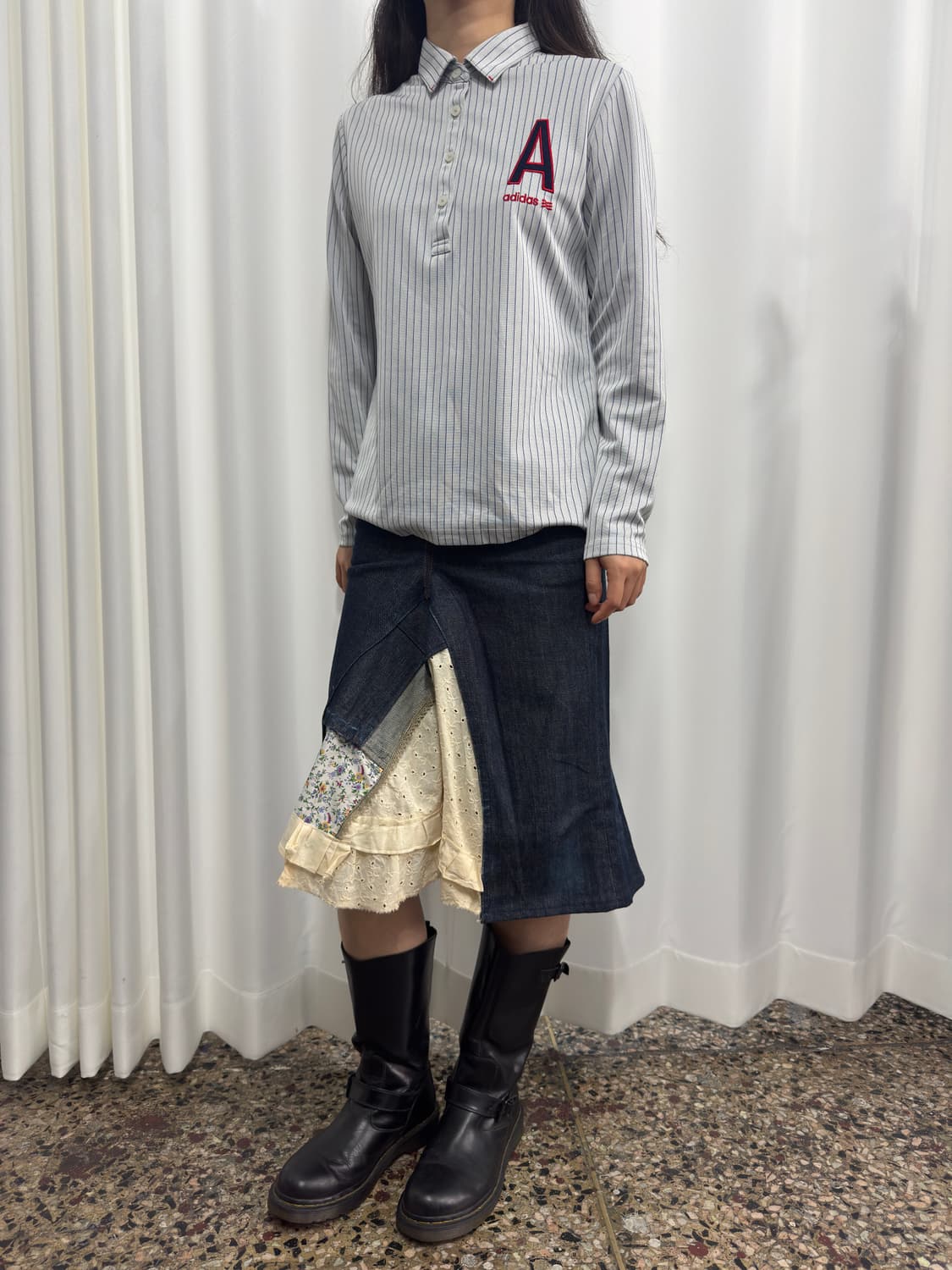 denim design skirt 상품이미지3