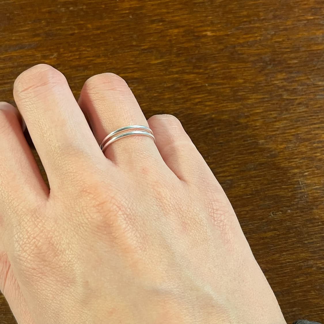 새상품 여성 오픈링 투라인 반지 은반지 실버링 상품이미지3