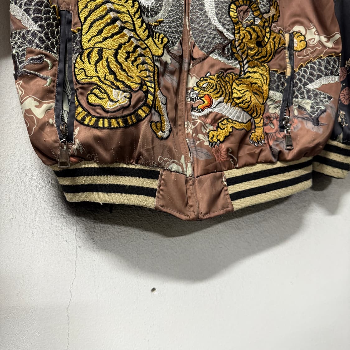 대장급 VTG 빈티지 재패니즈 오리엔탈 풀 자수 리버시블 크롭 스카잔 상품이미지6