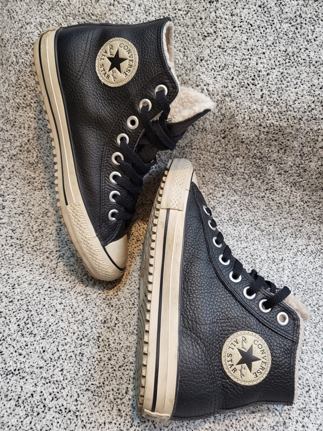 컨버스 올스타 척테일러 하이 가죽 시어링 양털스니커즈 상품이미지1