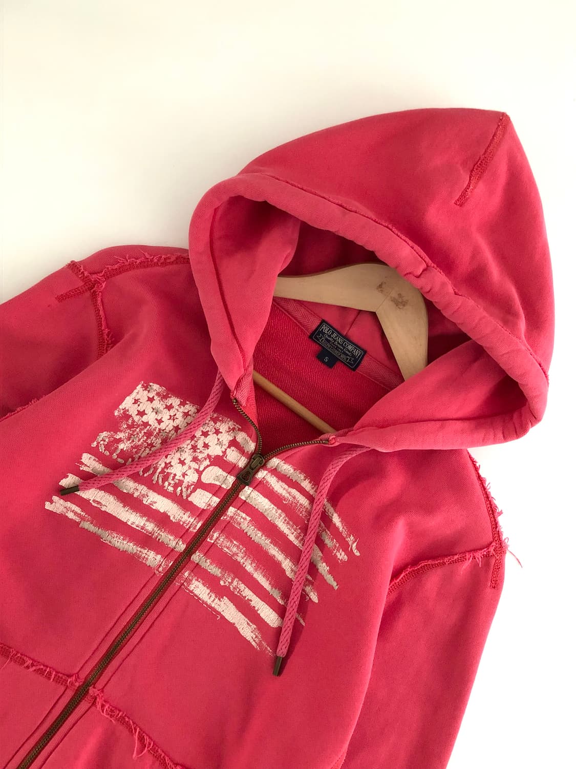 Polo 폴로 랄프로렌 진스 핑크컬러 성조기로고 후드집업 상품이미지4