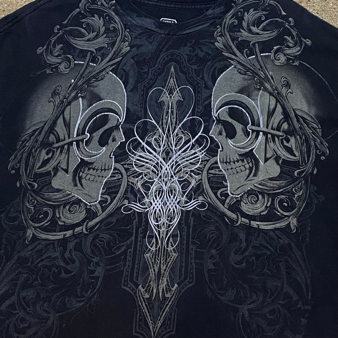 미국 빈티지 해골 스컬 포인트 반팔티 락티셔츠 상품이미지4