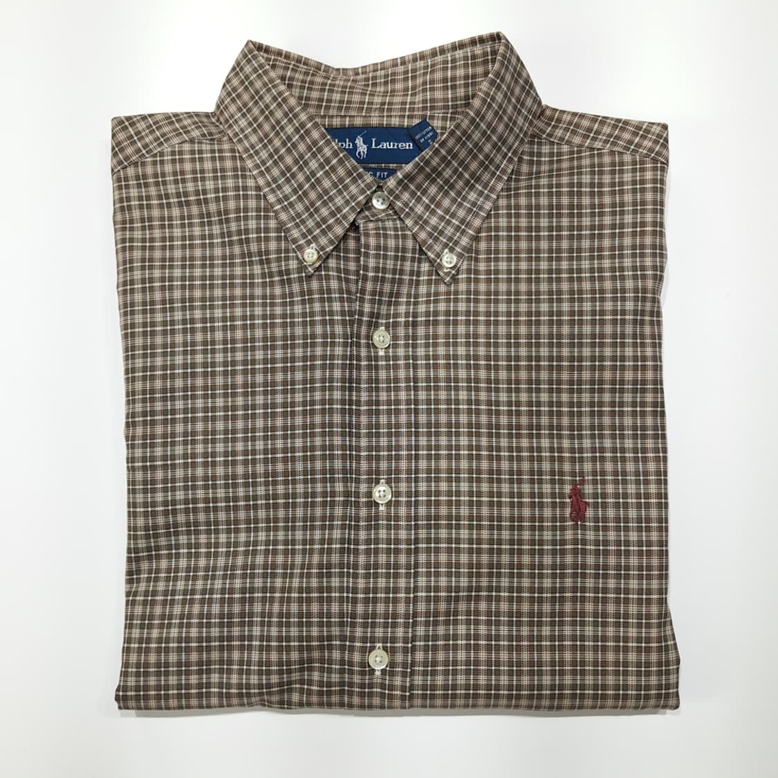 CL767 XL 폴로 90s 홍콩판 스몰 웨일즈 오브 프린스 체크 셔츠 상품이미지7
