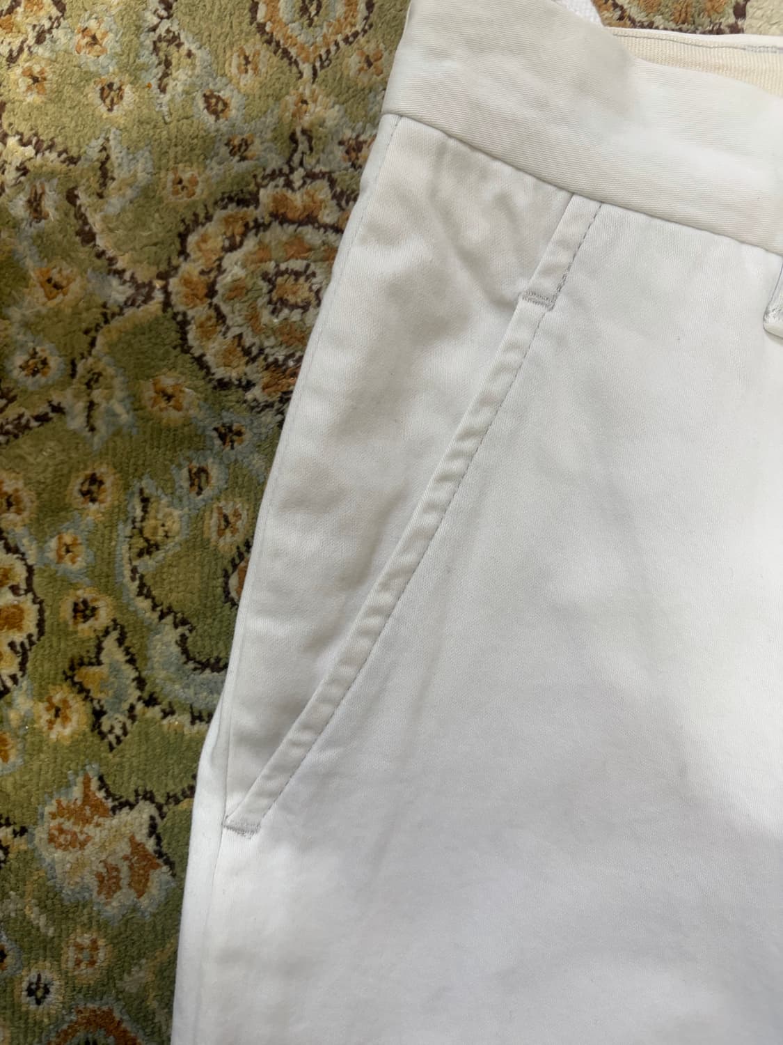 90s 헬무트랭 아카이브 몰스킨코튼 밀리터리 화이트 트라우저 상품이미지2