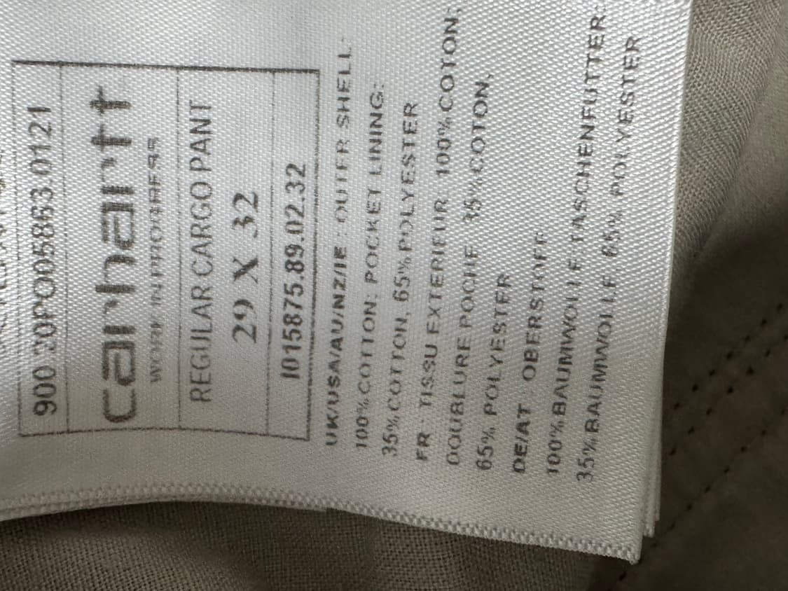 칼하트 WIP 카고 팬츠 (Black) 29x32 상품이미지4