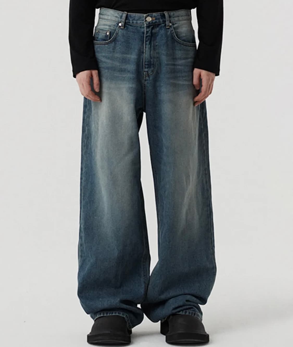 (L) DNSR 시그니처 와이드 데님 블루 상품이미지1