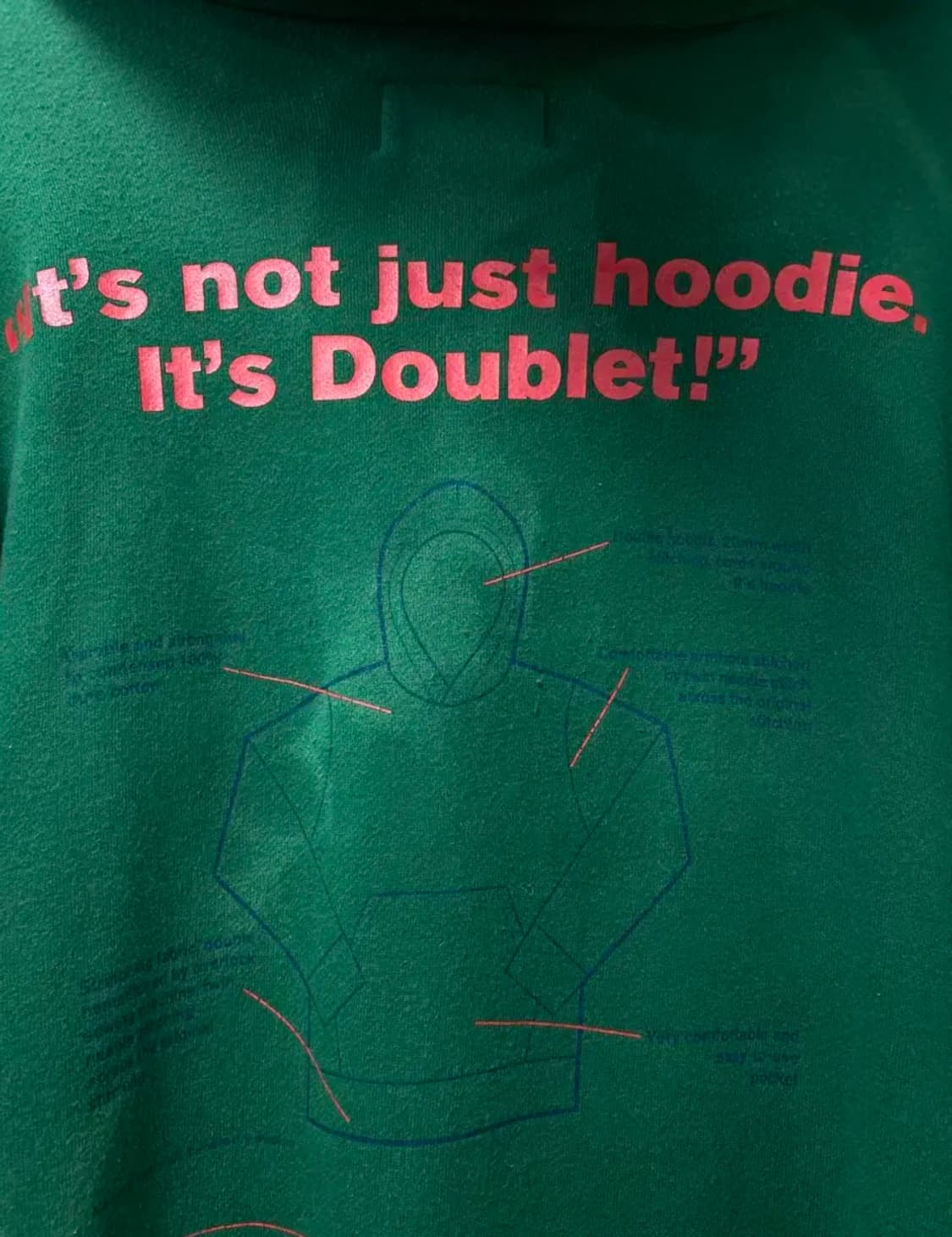 doublet 더블렛 그린 자수테슬 후드티 XL  상품이미지5