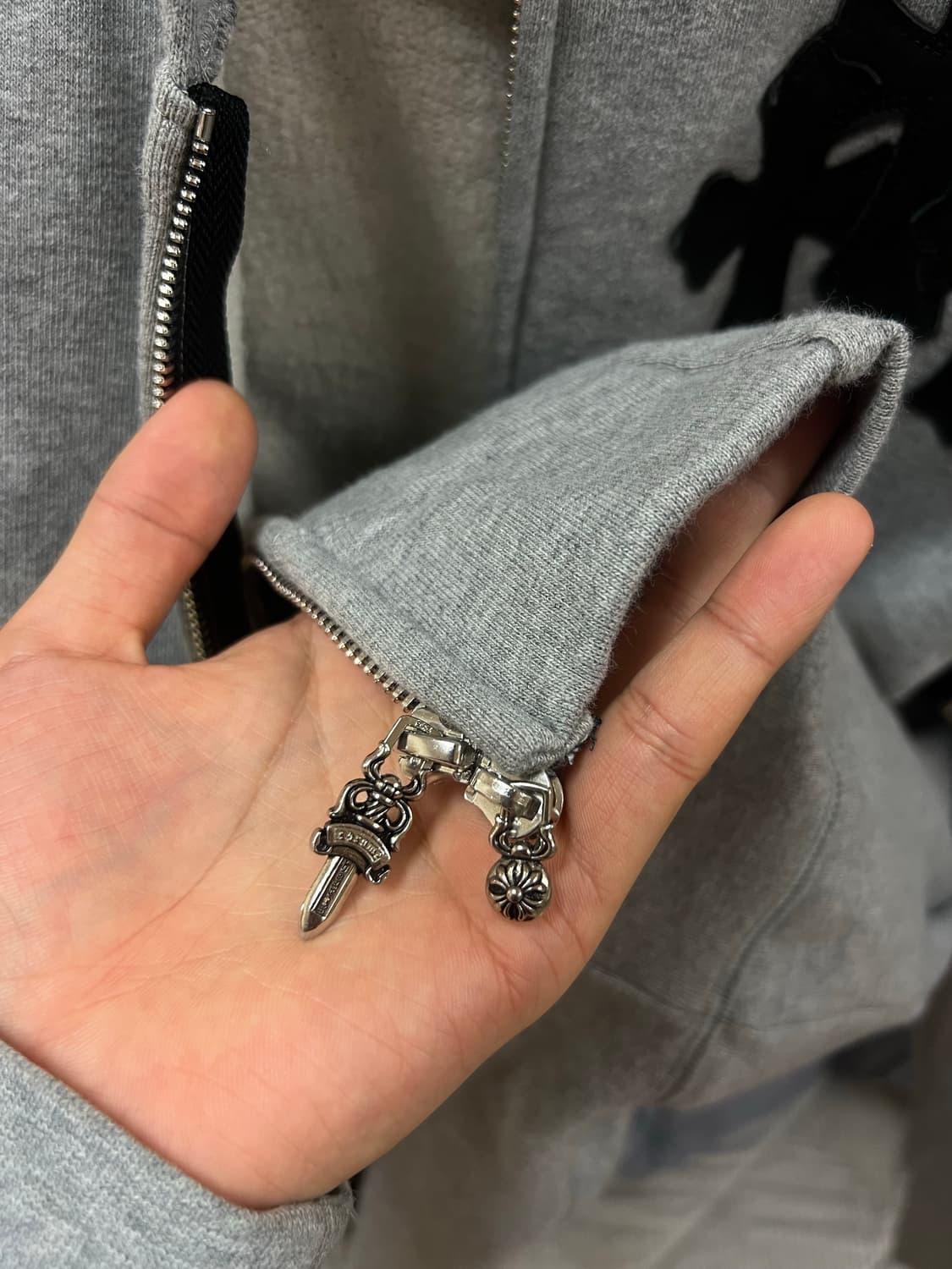 크롬하츠 레더패치 후드집업 상품이미지3