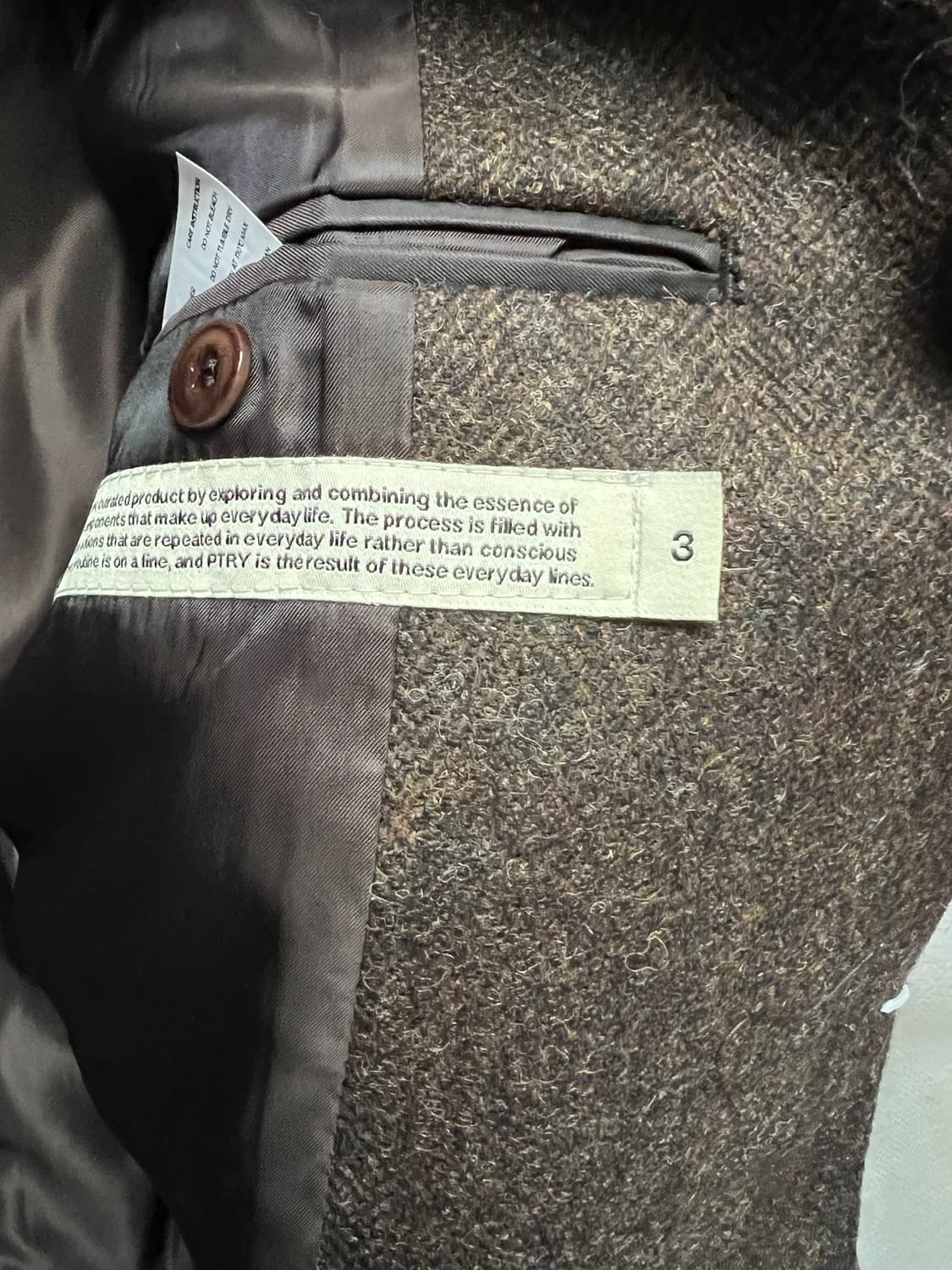 23FW 포터리 울 싱글 브레스티드자켓 브라운 3사이즈 상품이미지2