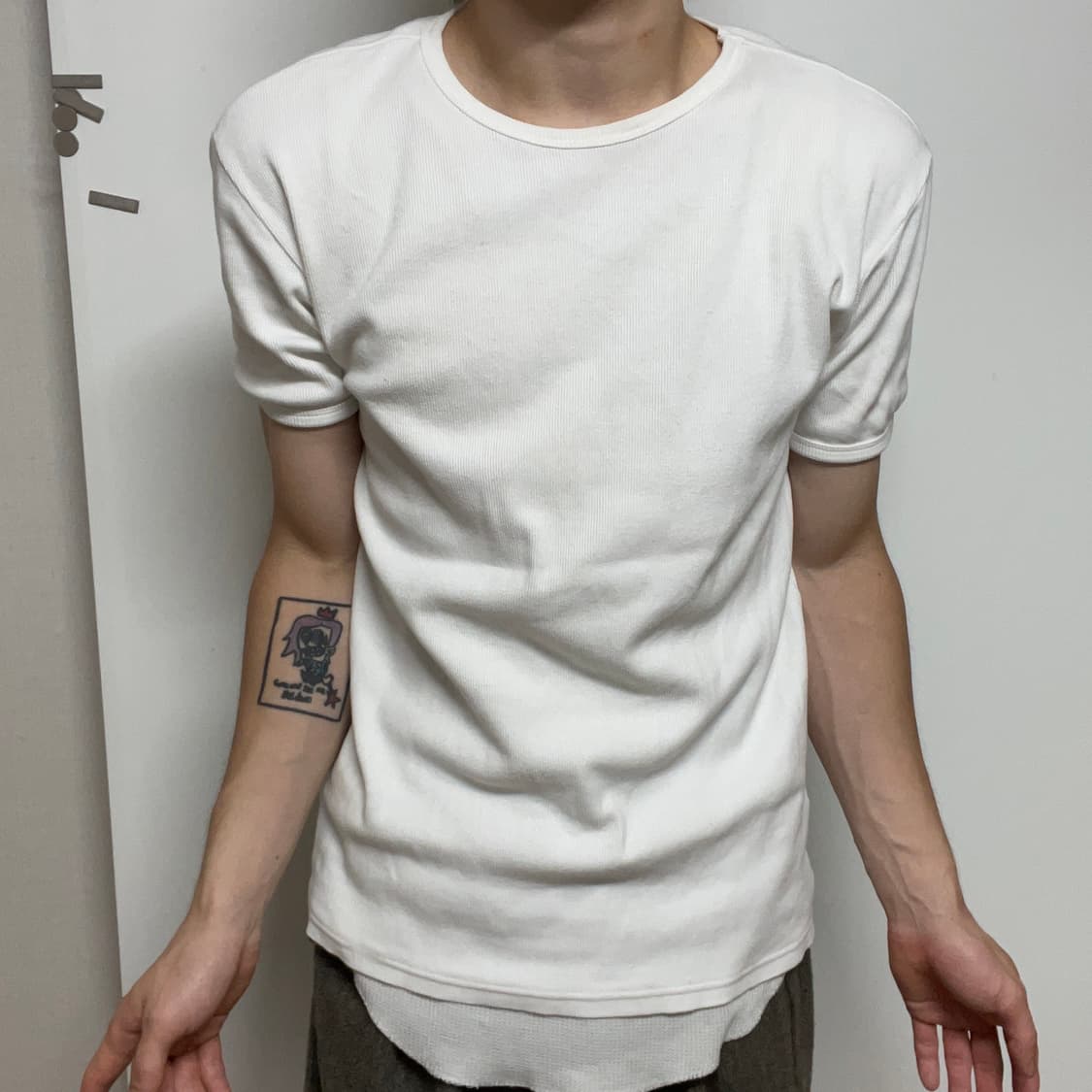 AVIREX WHITE RIBBED SHORT SLEEVE 상품이미지2