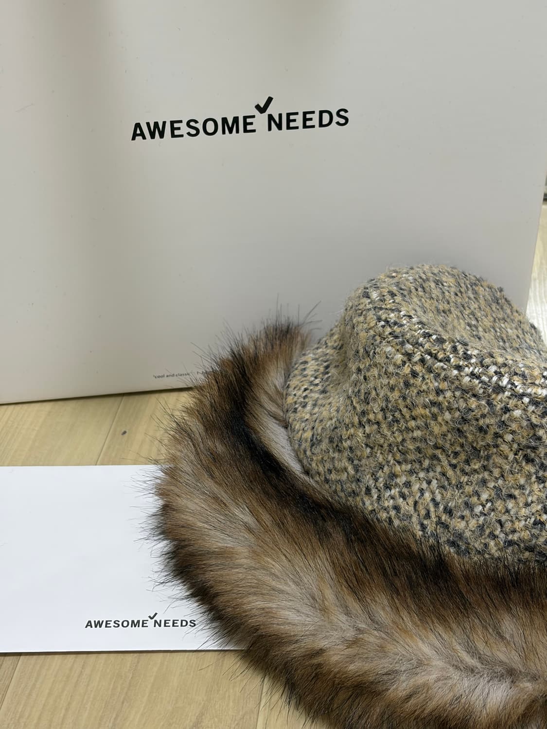 어썸니즈 BELLBOY CAP_FUR BEIGE 상품이미지2