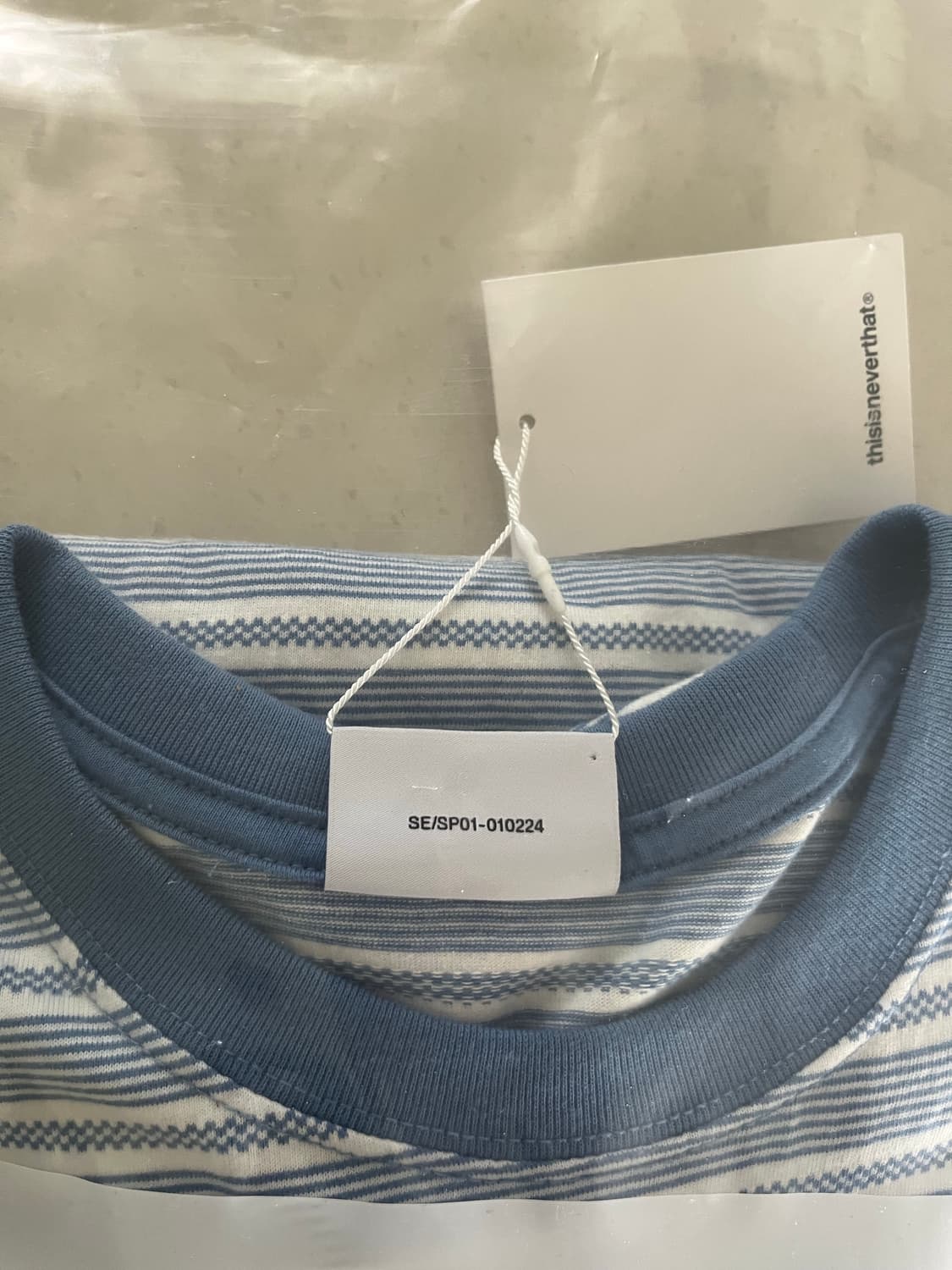 디스이즈네버댓 Micro striped tee Hazy Blue(미개봉) 상품이미지4