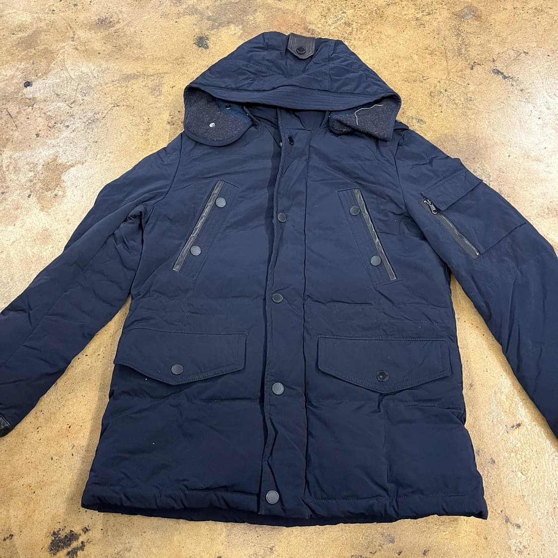 [정품/5] 파리게이츠 네이비 후드 패딩 코트 점퍼 b17 상품이미지3