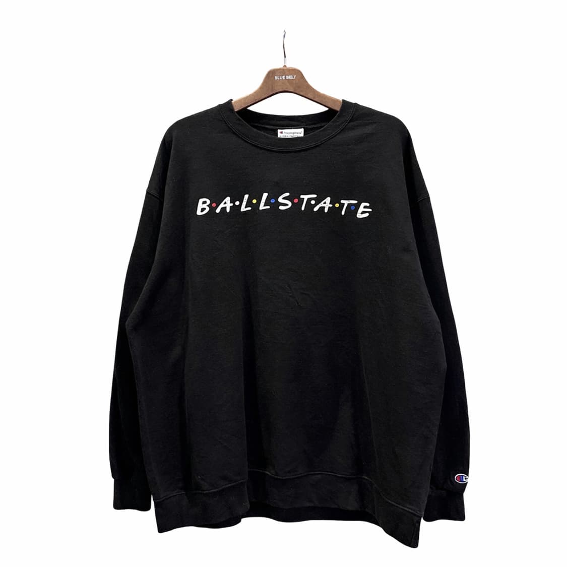 챔피온 볼스테이트 스웻셔츠 프렌즈 모티브 프린팅 디테일 블랙 상품이미지1