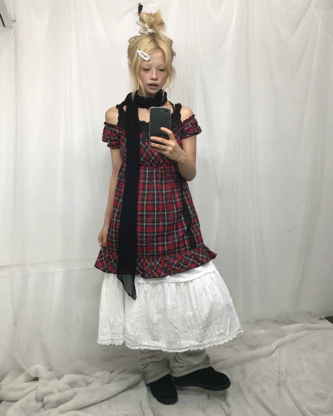 ✿ 레드체크 러블리 코디set ✿ 상품이미지2