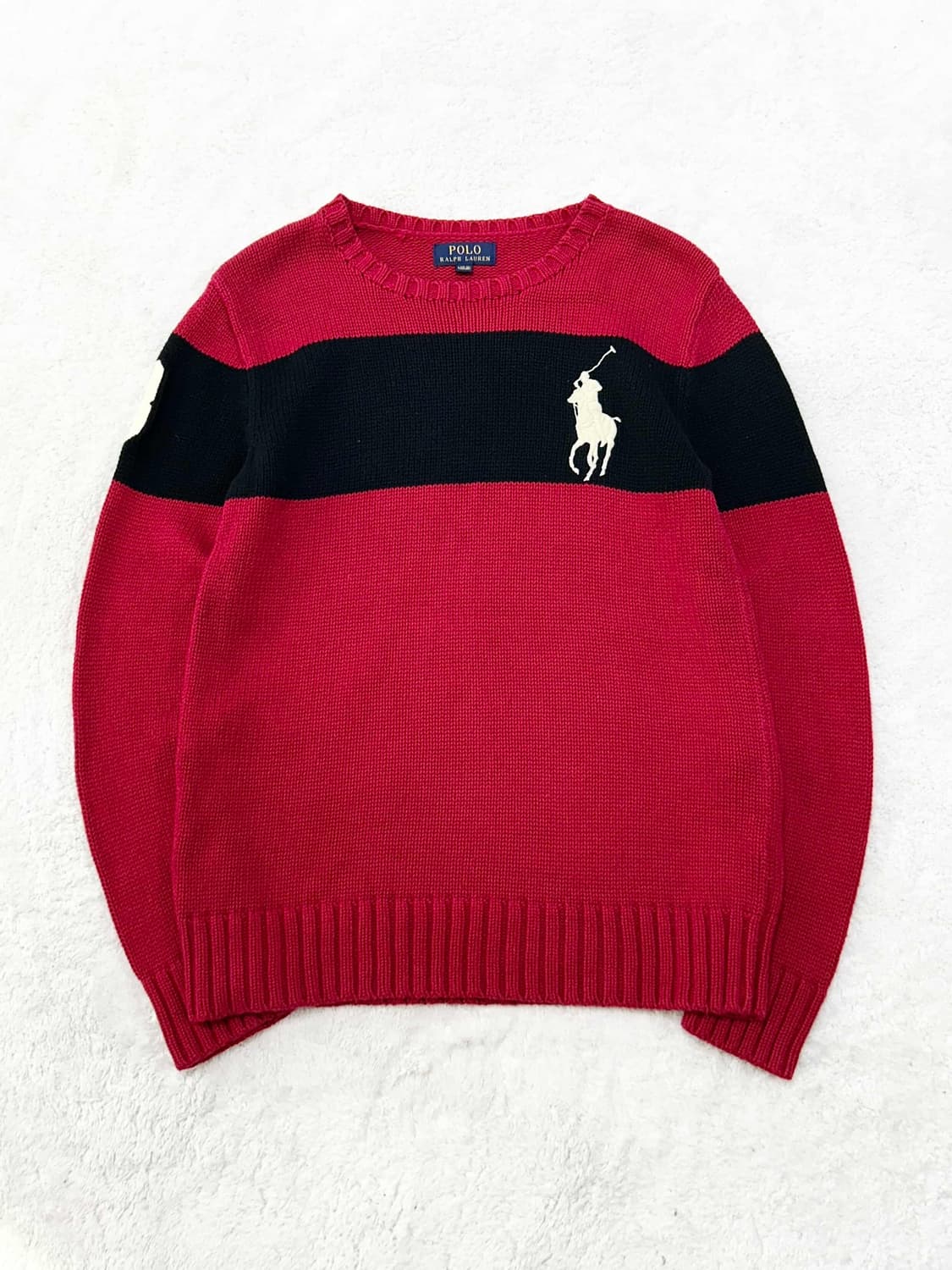 폴로 빅포니 배색 라운드니트 상품이미지5