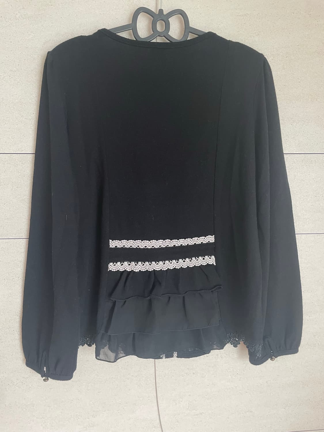 엑시즈팜 리본 롱슬리브 로걀탑 공겜여주 갸루 리즈리사 상품이미지2