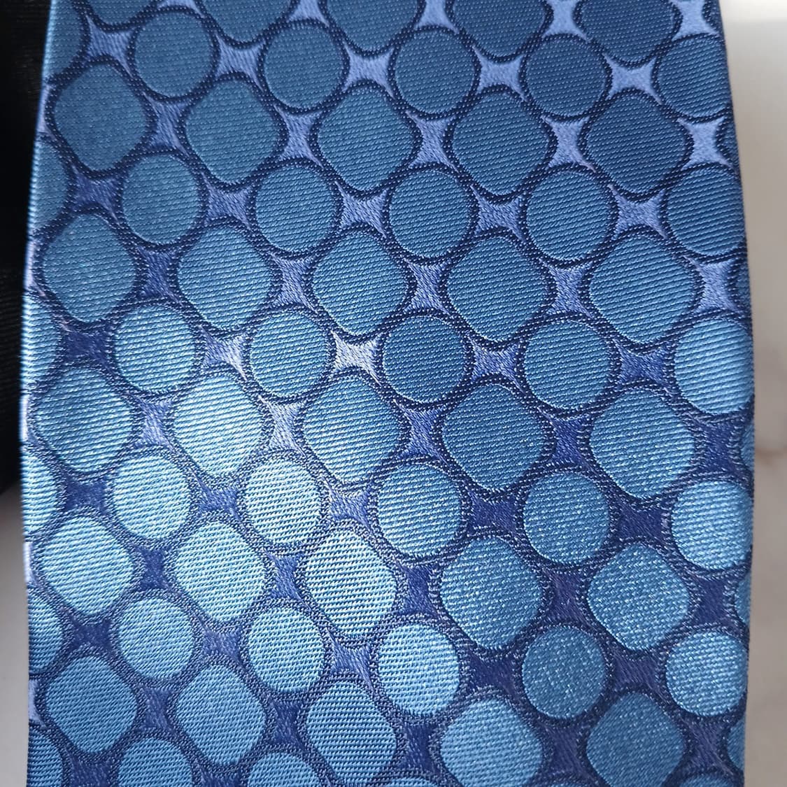 메트로시티 실크 블루 패턴 넥타이 9.1cm A등급 A19696 상품이미지5