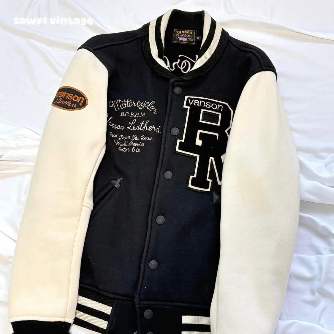 밴슨 모터사이클 바시티 자켓 상품이미지1