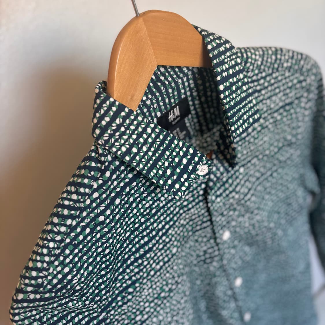 H&M 슬림핏 XS 슬렌더 셔츠 화려한 패턴 HM 상품이미지7