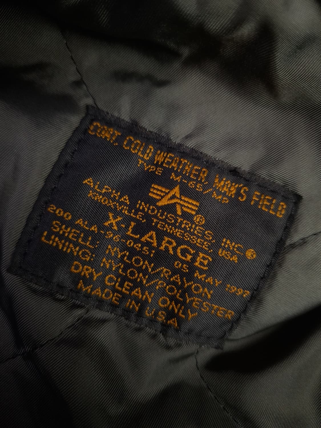 새제품 오리지날 미국제조 알파사 패딩 M-65 필드 야상 상품이미지2