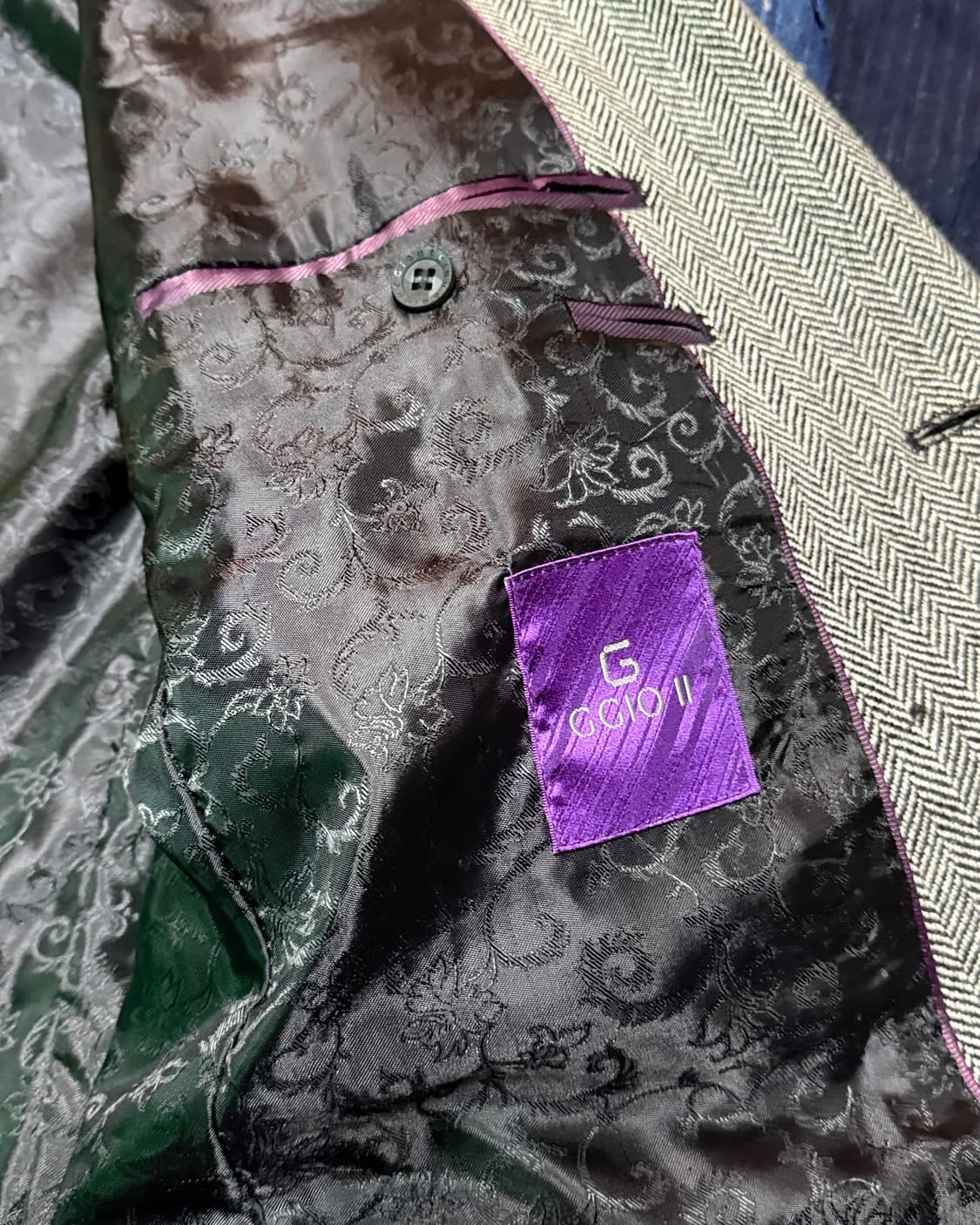 지오투 헤링본 트위드 울 자켓 105 상품이미지6