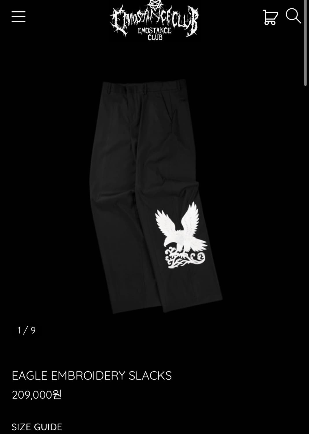 에모스탠스클럽 EAGLE EMBROIDERY SLACKS  상품이미지1