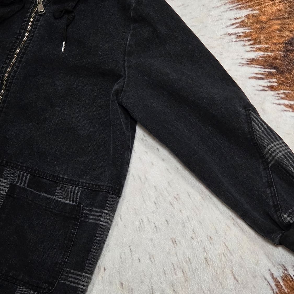 빈티지 패치워크 데님 후드집업 상품이미지3