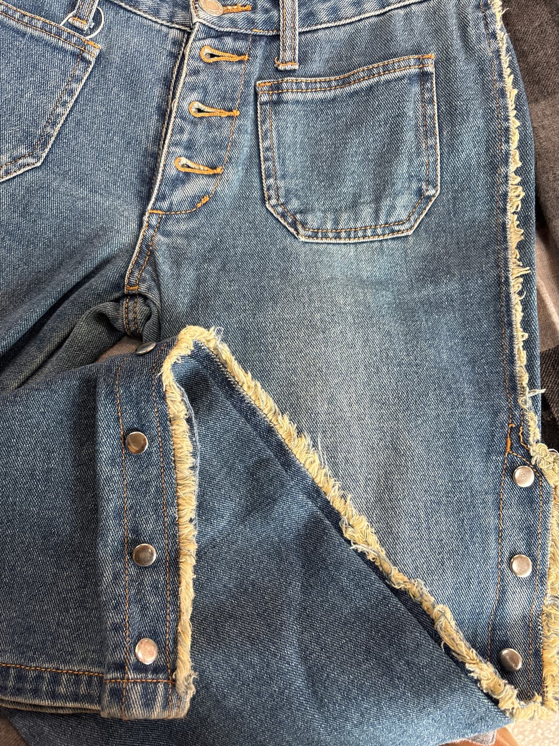 빈티지 옆트임 버튼 부츠컷 웨스턴 보헤미안 프린지 팬츠 상품이미지4