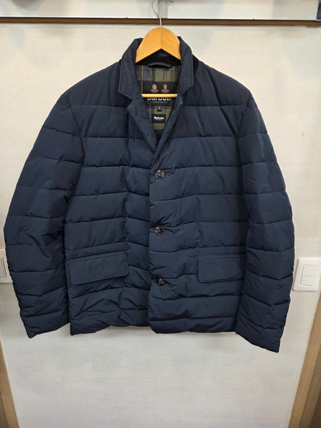 바버 3버튼 패딩 블레이저 자켓 L xl 상품이미지1