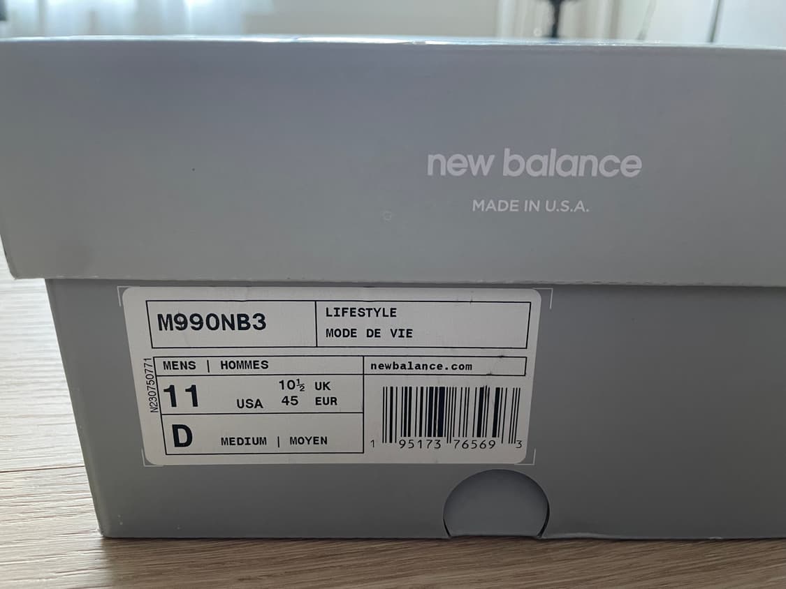 뉴발란스 990v3 네이비 290 새상품 상품이미지3